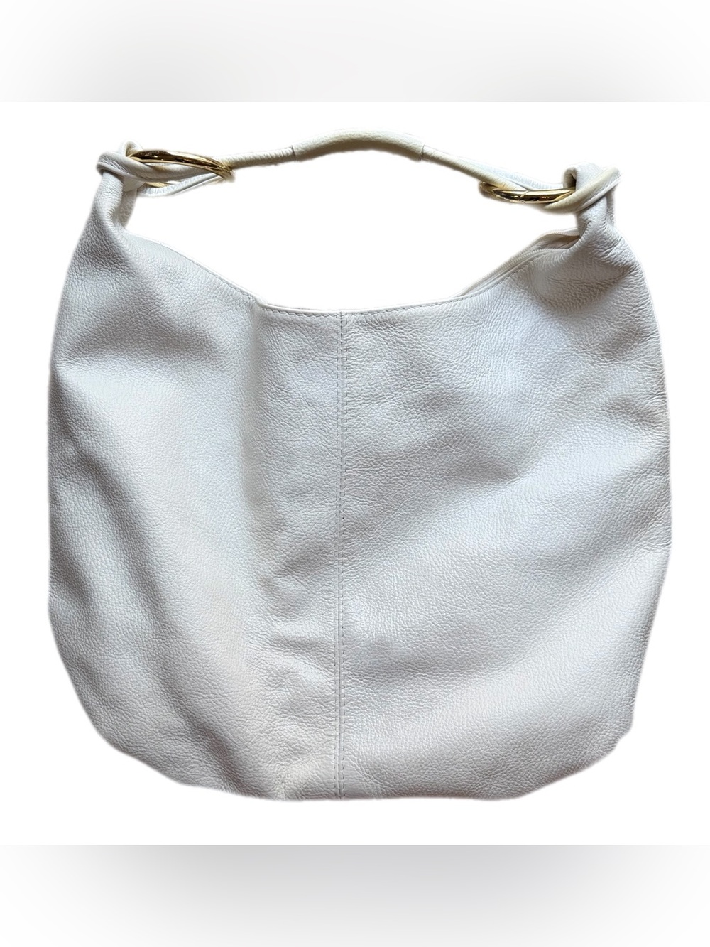 Vittoria Pacini Made in Italy White Pebbled
Leather Slouch Hobo Shoulder Bag